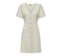 ONLY Mujer Onlvita Life Linen S/S Corto Vestido WVN Regular Fit Vestido con Corte En La Cintura Y Mangas Volumen, Piedra Pumice., L