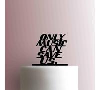 Only Music Can Save Us - Decoración acrílica para tartas de 5 pulgadas de ancho/rosa