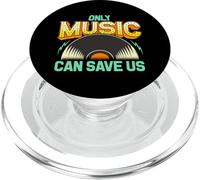 Only Music Can Save Us - Diseño de Disco de Vinilo Vintage de los años 70 PopSockets PopGrip para MagSafe