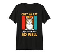 Only My Cat Knows Me So Well Vintage Aegean Cat Lover Camiseta Premium