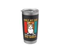 Only My Cat Knows Me So Well Vintage Aegean Cat Lover Vaso térmico de acero inoxidable de doble pared