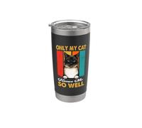 Only My Cat Knows Me So Well Vintage Birman Cats Lover Vaso térmico de acero inoxidable de doble pared