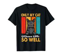 Only My Cat Knows Me So Well Vintage Korat Cats Lover Camiseta gráfica económica