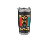 Only My Cat Knows Me So Well Vintage Korat Cats Lover Vaso térmico de acero inoxidable de doble pared