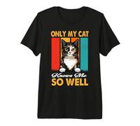 Only My Cat Knows Me So Well Vintage Manx Cats Lover Camiseta Premium