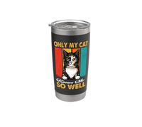 Only My Cat Knows Me So Well Vintage Manx Cats Lover Vaso térmico de acero inoxidable de doble pared
