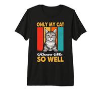 Only My Cat Knows Me So Well Vintage Pixiebob Cats Lover Camiseta Premium