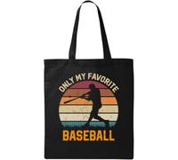 Only My Favorite Baseball Faded Retro Poster Strike Graphic - Bolsa de algodón ecológico natural, color negro, Black, Talla única