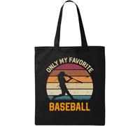 Only My Favorite Baseball Vintage Poster Strike Out Graphic - Bolsa de algodón ecológico natural, color negro, Black, Talla única