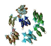 Only My Live Home 10 dijes de pez cloisonne de 4 cm para hacer joyas, bonitos pendientes, collares, colgantes esmaltados de peces dorados, artesanía china ICH, 4 cm, esmaltado, No es una piedra