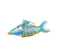 Only My Live Home Abalorio grande esmaltado de la suerte de 6 cm, diseño de pez koi, cloisonne, animales, peces dorados, para hacer joyas, manualidades tradicionales chinas, Fish Long 2.36 inch Wide