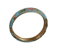 Only My Live Home Clásico Cloisonne - Brazalete con bisagras y flores esmaltadas para mujeres, regalos étnicos chinos tradicionales artesanales, Inner Diameter 2.36 inch wide 0.47 inch about