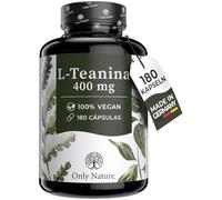 Only Nature® L-Teanina 400 mg - L Theanine Pura - 180 Cápsulas Veganas - Alta Dosis - Sin Aditivos - Fabricado en Alemania - Analizado en Laboratorio