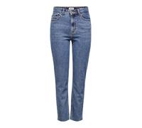 Only Nos Mujer Onlemily HW St Raw JNS Db Mae 0005 Noos Vaqueros Straight Not Applicable, Azul (Dark Blue Denim Dark Blue Denim), W25/L30 (Talla del Fabricante: 25)