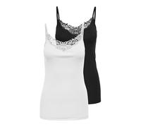 ONLY NOS Mujer Onlkira Lace Singlet 2 Pack Noos Camiseta sin Mangas Not Applicable, Negro (Black Pack: Black and White), X-Large