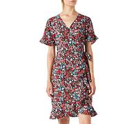 Only Olivia - Vestido de Manga Corta, Black/AOP: Red Shore Flower, 42