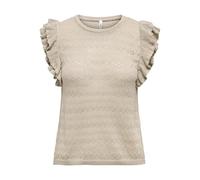 ONLY Onlaga SL Glitter O-Neck Top Knt, Gris, XS Mujeres
