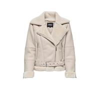 ONLY Onlagnete Faux Leather Biker Jkt CS Otw Chaqueta de Motorista, Piedra Pumice, L para Mujer