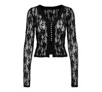 ONLY Onlalba L/S V-Neck Lace Top Jrs, Negro, S para Mujer