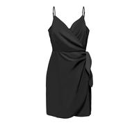 ONLY Onlalma Life Vis Isa Wrap Dress Solid, Negro, L Mujeres