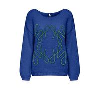 ONLY Onlalyssa Life LS Emb O-Neck Knt, Surf The Web, XS para Mujer