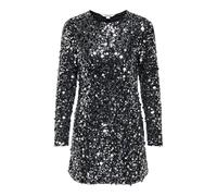 ONLY Onlanika Catina LS Sequins Dress Wvn, Plata, M Mujeres