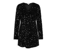ONLY Onlanika LS Sequins V-Neck Dress Wvn, Negro, XS Mujeres