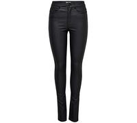 ONLY Onlanne K Mid Waist Coated Jeans Noos, Vaqueros skinny Mujer, Negro (Black Black), W29/L32 (Talla del fabricante: Medium)