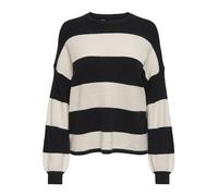 Only Onlatia-Jersey de Rayas L/S Suéter Mujer, Black/Stripes:whitecap Gray Melange, S
