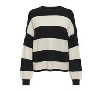Only Onlatia - Jersey de Rayas L/S Suéter, Mujer, Black/Stripes:whitecap Gray Melange, XXL