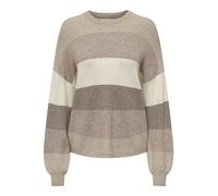 Only Onlatia-Jersey de Rayas L/S Suéter Mujer, Feather Gray/Stripes:w. Beige/Whitecap Gray/Leafless Tree, XL