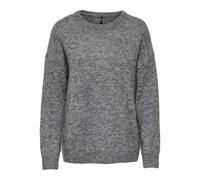 ONLY Onlazu LS Boxy O-Neck Knt, Gris Oscuro, XS para Mujer