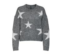 ONLY Onlazu LS Star O-Neck Knt, Gris Oscuro, S para Mujer