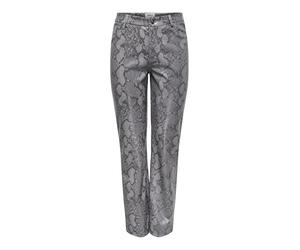 ONLY Onlazula HW Str Snake Pant Pnt Pantalones, Gris, L / 32L para Mujer