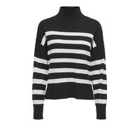 ONLY Onlbari L/S Cuello Alto KNT, Negro/Rayas: Cloud Dancer., L