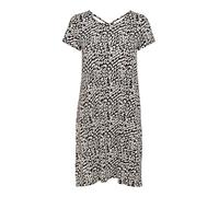Only Onlbera Back Lace Up S/S Dress Jrs Noos Vestido, Black/Aop:Eggnog/ Black Leo, S Mujer