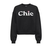 ONLY Onlbest L/S Print Crew Neck Swt, Negro, S para Mujer