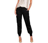 ONLY Onlbetsy-Alva MW ANK - Pantalones Cargo para Mujer Negro 36W x 30L