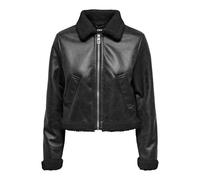 ONLY Onlbetty-Chaqueta con Cremallera Motorista, Negro/Detalles: Negro, S para Mujer
