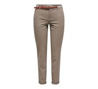 ONLY Onlbiana MW Cotton Belt Chino Pnt Noos, fósil, 38W x 32L Mujeres