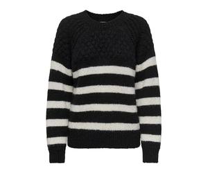 ONLY Onlbillie Life LS Stripe O-Neck Ex Knt Suéter pulóver, Negro, XL para Mujer