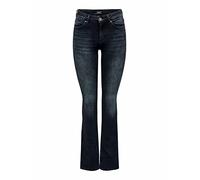ONLY ONLBLUSH Life Mid Flared REA409, Jeans De Las Mujeres, Blue Black Denim, S/32