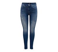 Only ONLBLUSH Life Mid SK ANK Raw REA811 Noos Jeans, Dark Blue Denim, M / 34 De Las Mujeres