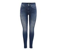 Only ONLBLUSH Life Mid SK ANK Raw REA811 Noos Jeans, Dark Blue Denim, XS / 34 De Las Mujeres