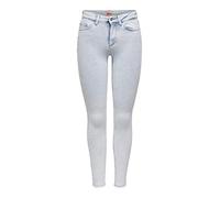 ONLY ONLBLUSH Life Mid SK Raw AK REA298 Noos Skinny Jeans, Light Blue Denim, XS / 32 para Mujer