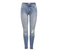 ONLY Onlblush Mid SK ANK Raw Jeans Rea333 Vaqueros, Light Blue Denim, S / 32 para Mujer