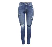 ONLY ONLBLUSH Mid SK ANK Raw Jeans REA8097, Medium Blue Denim, XS/32 De Las Mujeres