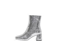 ONLY Onlbrielle-1 Pu Heeled Boot, Silver, 37 EU, plata, 37 EU