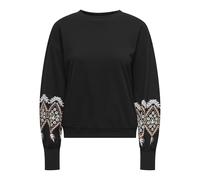 ONLY Onlbrooke L/S O-Neck Print Swt, Negro, S para Mujer