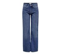 ONLY Onlcarla Mid Wide Dnm Ana267 Pantalones Vaqueros, Medio De Mezclilla Azul, 32W x 30L Mujeres